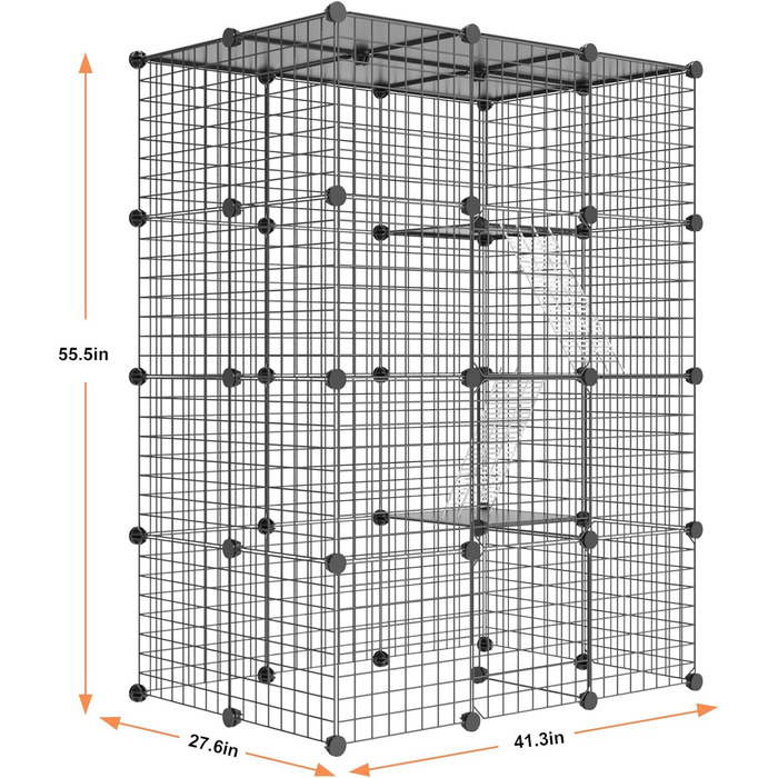Великий котячий вольєр для дому та вулиці, металевий, знімний, DIY Catio для 1-3 котів, 2x3x4 м, ігровий майданчик