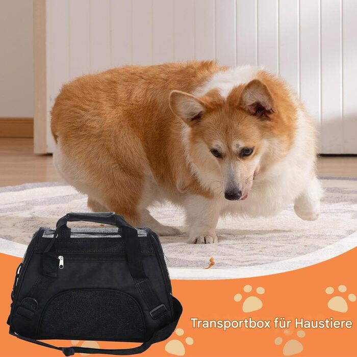 Транспортна переноска для тварин | Складна переноска з вентиляцією | Для котів, цуценят, маленьких та середніх порід. Підходить для подорожей, прогулянок та авіаперельотів