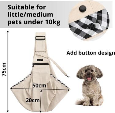 Транспортна сумка для собак та інших домашніх тварин Lyneun, регульована, дихаюча, для прогулянок та активного відпочинку (біла)