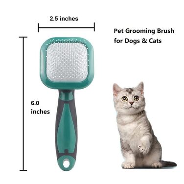 Щітка для собак і котів Zupfbürste: м'яке очищення, для боротьби з випаданням шерсті, підходить для цуценят, Yorkie, Пуделів, кроликів, котів, зелена