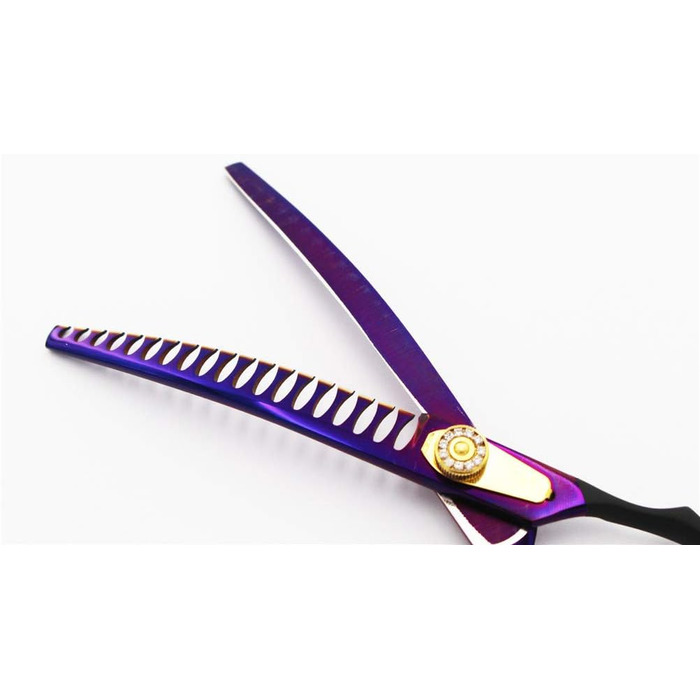 Ножиці для грумінгу собак GUALA 7 дюймів, вигнуті, для розрідження шерсті, з чохлом