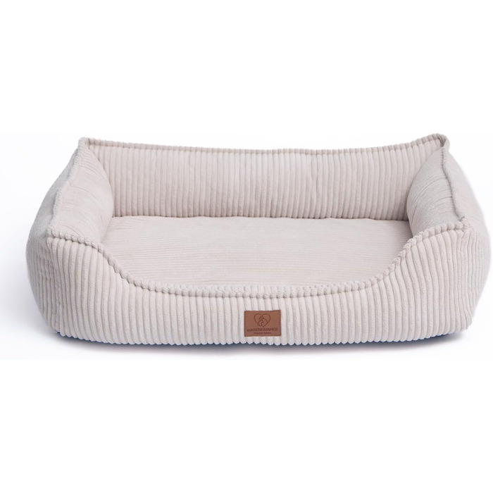 Ортопедичне собаче ліжко з корду, миється, з водонепроникним внутрішнім чохлом, для великих та середніх собак, бежеве (L)