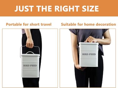 Контейнер для пташиного корму Geyecete, 2.5 кг, білий