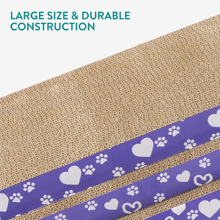 Котячий когтетоп Navaris 3-в-1 - іграшка для котів, когтетоп з картону, хвилястий когтетоп, проста збірка, багатофункціональний, плоский 49 см