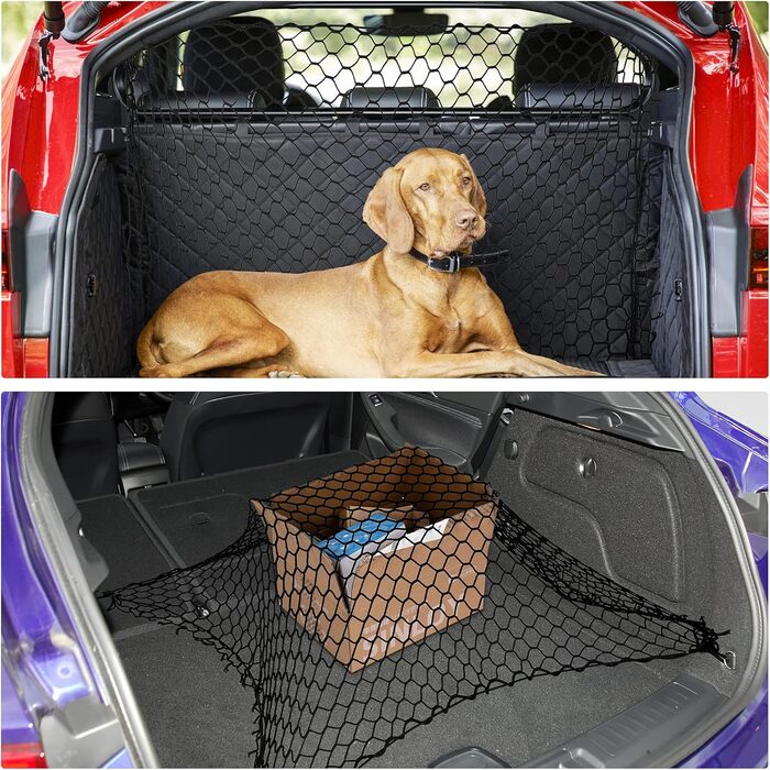 Сітка-перегородка для багажника автомобіля: безпечна сітка для собак, універсальний захист для домашніх тварин, 130 x 90 см