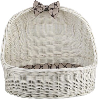 Кремова плетена хатинка для тварин з лози e-wicker24
