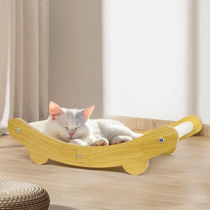 LUMIN TUTU Двостороння кігтеточка та ліжко для котів, 59x34 см, міцна та багаторазова, без випадання ворсу (бавовна & поліестер)