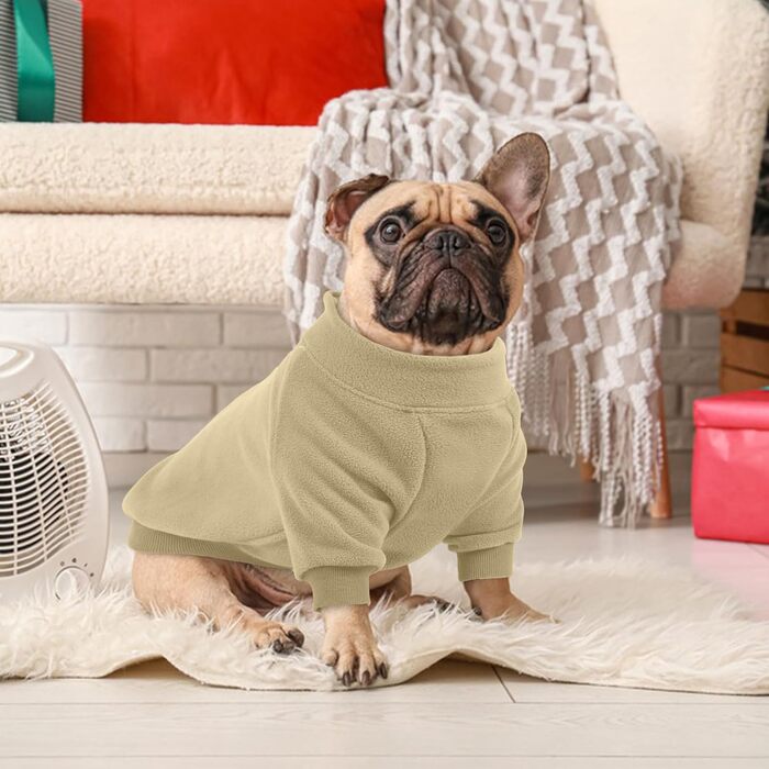 Теплий пуловер Lelepet для собак на осінь/зиму з капюшоном, флісовий світшот для тварин, одяг для цуценят, костюм для великих собак, теплий халат для домашніх тварин, зелений (X-Small, світло-коричневий)