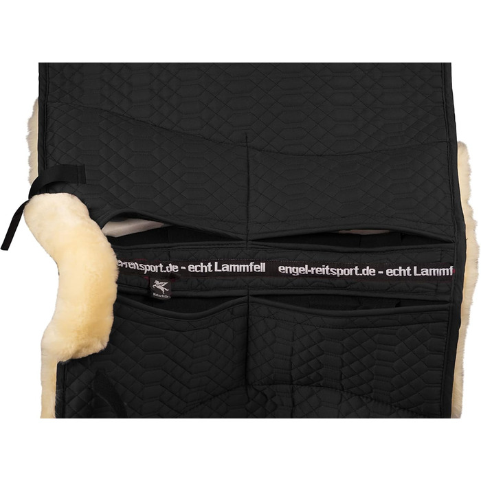 Підкова Engel Reitsport для конкурного та тренувального верхового лицеміря, чорна, з наповнювачем та овечкою, розмір Medium