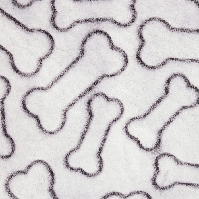 Плед для тварин Bone Dry, з тисненим візерунком кісток, 91×122 см, чорний