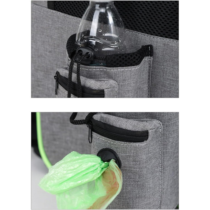 Розширюваний рюкзак для котів | Транспортна сумка для котів – переноска для домашніх тварин, розтягувана, дихаюча, складна, для подорожей, піших прогулянок, транспортування сірого кольору (з чорною основою)