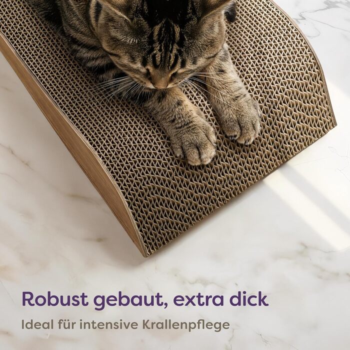 Кігтеточка для котів 3 шт. XXL 75см – Міцний картон для догляду за кігтями – До 2 років використання – Економія місця – Захист дивану та меблів (Cloud) (Коричневий)