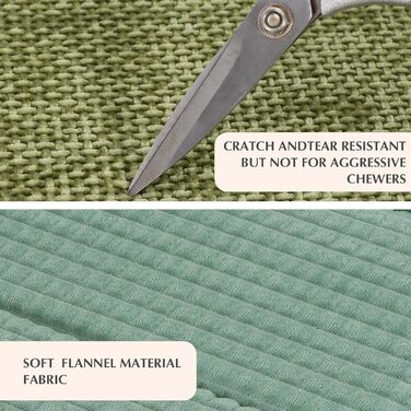 Лежанка для собак, миється, пухнаста, м'яка та тепла лежанка для собак маленьких, середніх та великих порід XZ016 (Зелений, L 75 x B 50 x H 4 см)