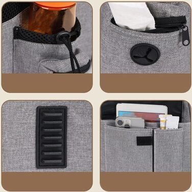 Рюкзак для котів | Переноска для собак, рюкзак для домашніх тварин, розширюваний, дихаючий, складаний, для подорожей, піших прогулянок, транспортування, сірий з зеленими вставками