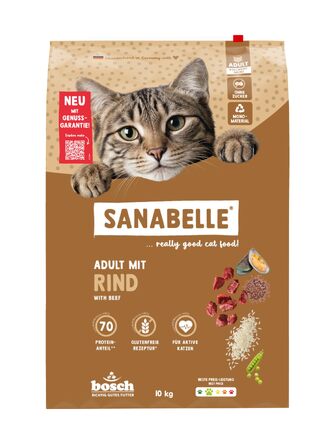 Сухий корм для дорослих котів Sanabelle Classic з яловичиною, від 12 місяців, 10 кг