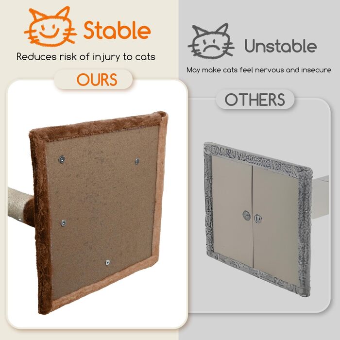 Дряпка для котів Nobleza 118,5 см, 3 платформи, будиночок, іграшки, коричнева