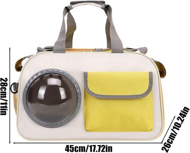 Транспортна сумка для кота Transportbox Katze, складана переноска для кошенят з вікном-пузирем | Дихаюча сумка на плечі для собак, переноска для кота в літак, на вулицю, кемпінг, мотоцикл, автомобіль, жовта
