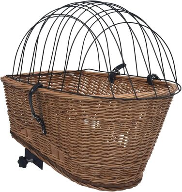 Вінтажний кошик для велосипеда з лози для тварин, 55x31x36 см, міцний та простий у встановленні