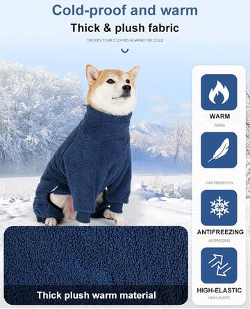 Зимовий теплий одяг для собак, боді для собак з ніжками, регульований зимовий одяг для собак, одяг для собак (червоний, M)