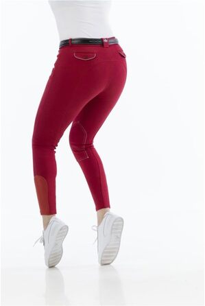Верхні штани для їзди на конях Riding World Alexandrie для жінок та дітей | Еластичні штани з накладкою на колінах | з кишенями спереду | Легінси для верхової їзди в шести кольорах | Одяг для верхової їзди розмір 104-176 та 32-44, Зелений (38, Червоний)