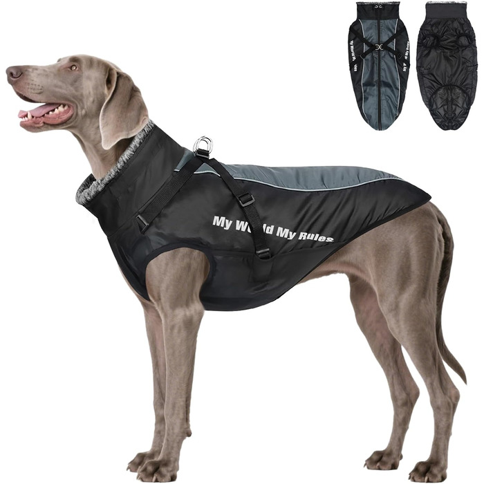 Зимовий теплий куртка для собак середніх розмірів (XL), водонепроникний, з захистом від вітру та світловідбиваючими елементами