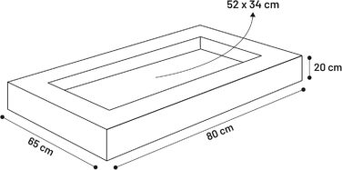 Кошик Flamingo Korb Krems прямокутний світло-сірий 80x65x20 см, сірий L 80 x 65 x 20 см
