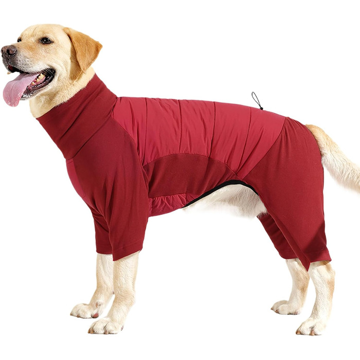 Зимовий теплий одяг для собак - куртка з високим коміром, для цуценят та собак середніх та великих порід, для прогулянок, походів та кемпінгу, сірий колір, розмір L