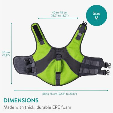 Жилет для собак, зелений, розмір M, колір лаймовий