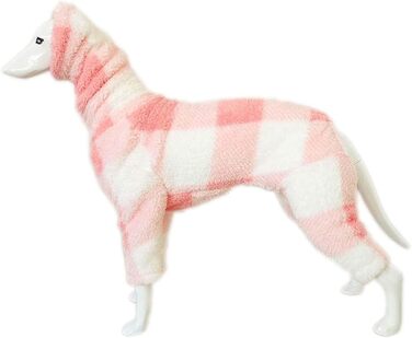 Теплий флісовий комбінезон для собак на зиму, повне покриття тіла, теплий халат-сорочка для маленьких, середніх та великих собак (колір: ..., розмір: XS, S, рожевий/білий)