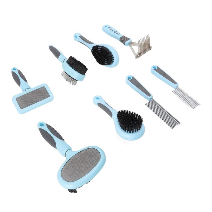 Набір гребінців та щіток для догляду за шерстю тварин: собаки, коти, довгошерсті породи