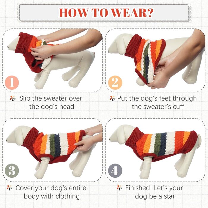 Теплий пуловер для собак Kuoser, для маленьких та середніх собак, флісова одяг, зимовий, червоний, XS