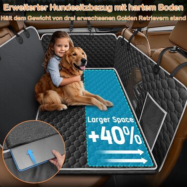 Водонепроникний килимок для собак у машину Taygeer з жорсткою основою, 127x156 см, чорний