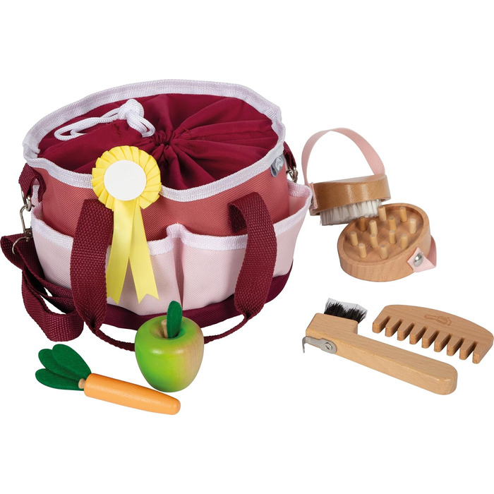 Набір для догляду за конем Small Foot: дерев'яні аксесуари для гри, іграшки для дітей