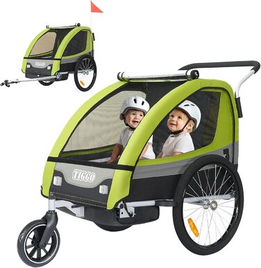 Дитячий причіп Tiggo 2-в-1 для велосипеда, Jogger, 50402 (Зелений)