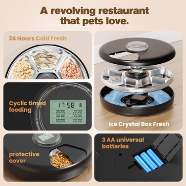 Автоматичне годування котів: Автомат для вологого корму, бездротовий, з охолодженням, для собак та котів, з таймером, з нержавіючої сталі
