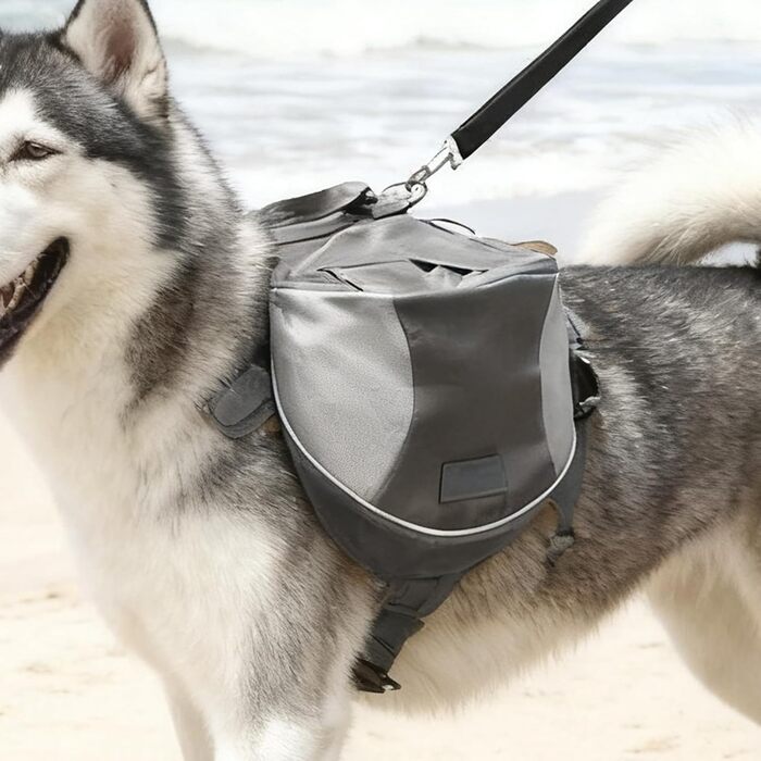 Рюкзак для собак великих порід з бічними кишенями, регульований, для подорожей, кемпінгу, міста та авто