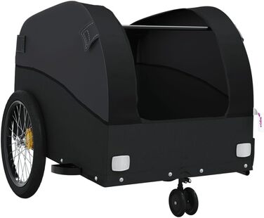 Причіп для велосипеда, причіп для собак, вантажний причіп, чорний, 30 кг, сталь, компактна упаковка, проста збірка