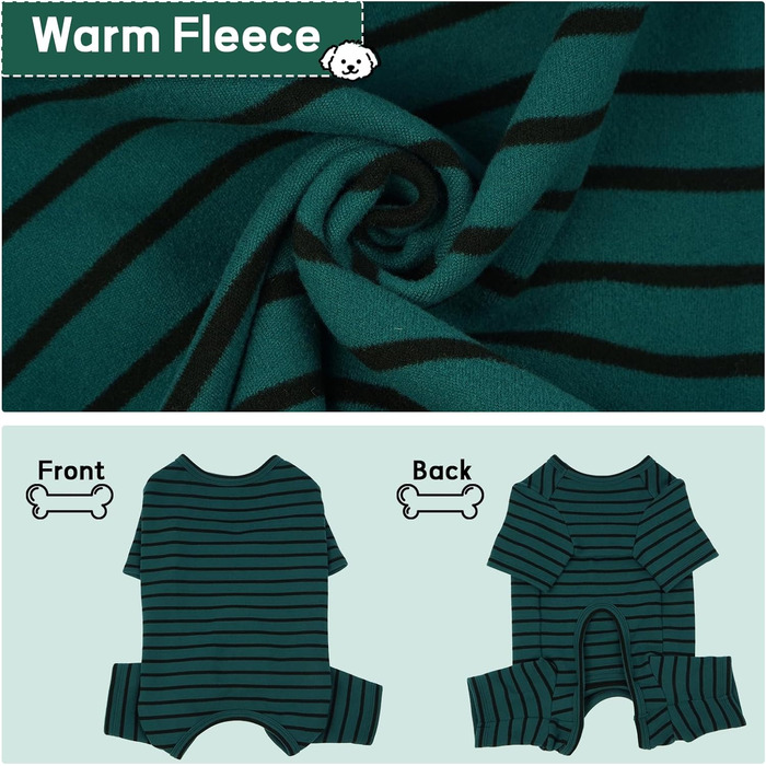 Піжама для собак LETSQK, теплий термокостюм для собак, флісовий халат, еластичний, для прання в машині, крій 