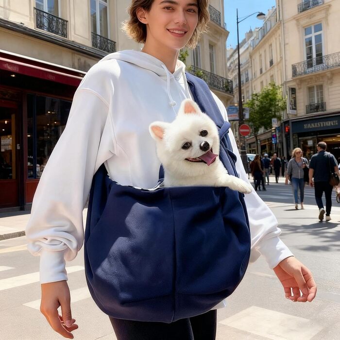 Сумка-переноска для собак Quorvex Sling - зручна переноска для тварин | Ідеальна для цуценят, кошенят та маленьких собак, для подорожей, прогулянок та покупок (блакитна)