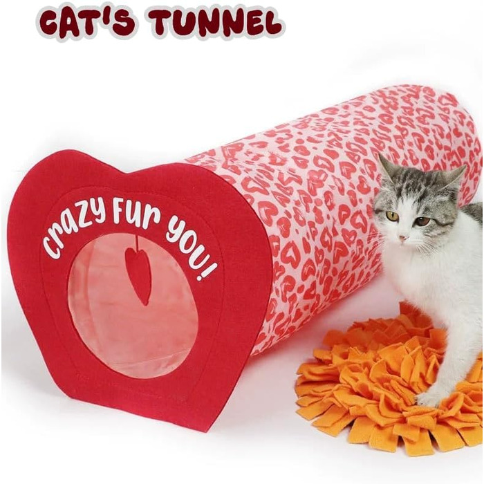Туннель-іграшка для котів та тварин, Pop-Up, складаний, для дому (червоний)