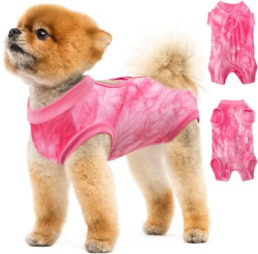 Комбінезон для собак після операції Eyein, рожевий, XL. Зручний, дихаючий, з регульованим кріпленням на липучці. Захисний одяг для собак, альтернатива електронного нашийника. Розмір M (обхват грудей 38-45 см).