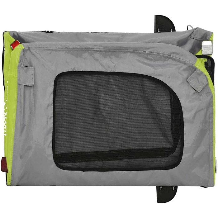 Причіп для тварин на велосипед з місцем для зберігання, зелено-сірий, для собак та котів