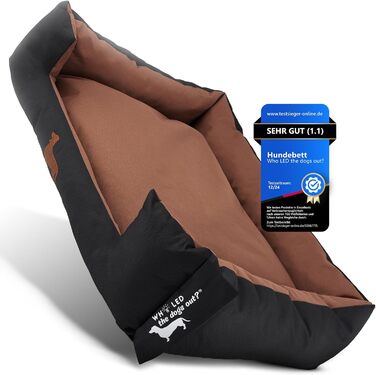 Ліжко для собак: міцне та зручне, підходить для великих та маленьких собак, цуценят та літніх тварин. Зручне собаче ліжко, кошик для собак, різні кольори (L, онікс)