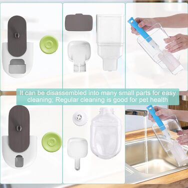 Автоматичний диспенсер води Lemtrflo для тварин, годівниця для кроликів, свиней та хоряків, набір, зелений (білий/коричневий)