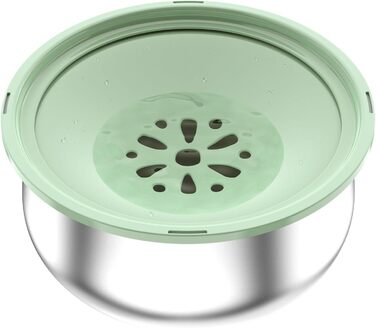 Миска для води для собак Stouchi, не розливається, нержавіюча сталь, велика місткість, повільний диспенсер води, антиковзаюча, для подорожей, зелений колір