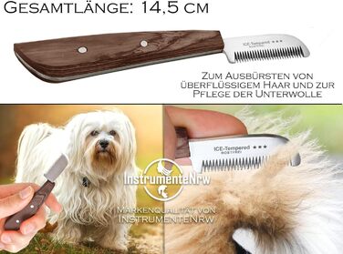 Набір для грумінгу собак 4 в 1: машинка для стрижки, щітка для підшерстя, триммінгові гребені, видалення ковтунів. З нержавіючої сталі з дерев'яною ручкою