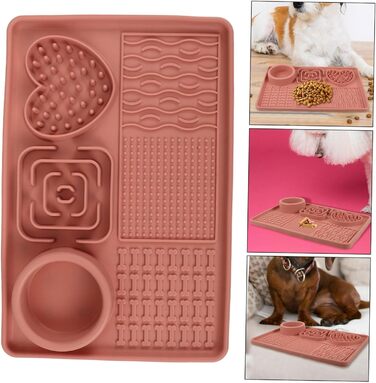 Килимок для собак та котів з присосками, силікон харчового класу, анти-слиз, для повільного годування, нековзний, яскравий, для тварин