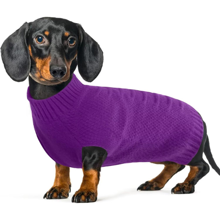 Теплий зимовий пуловер для собак IECOii, теплий пуловер для собак середнього та великого розміру, флісова куртка для собак, зимовий одяг для собак, світшот для собак (Medium, фіолетовий)