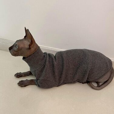 Светр для котів Sphynx, бавовняний, з рукавами, піжама-комбінезон для сфінксів, корніш-рекс, девон-рекс, петерболд, білий, розмір M