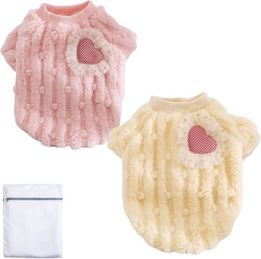 Теплий пуловер для кота з м'якої бавовни, рожевий котик, ростовка L (4-5 кг), з мішечком для одягу